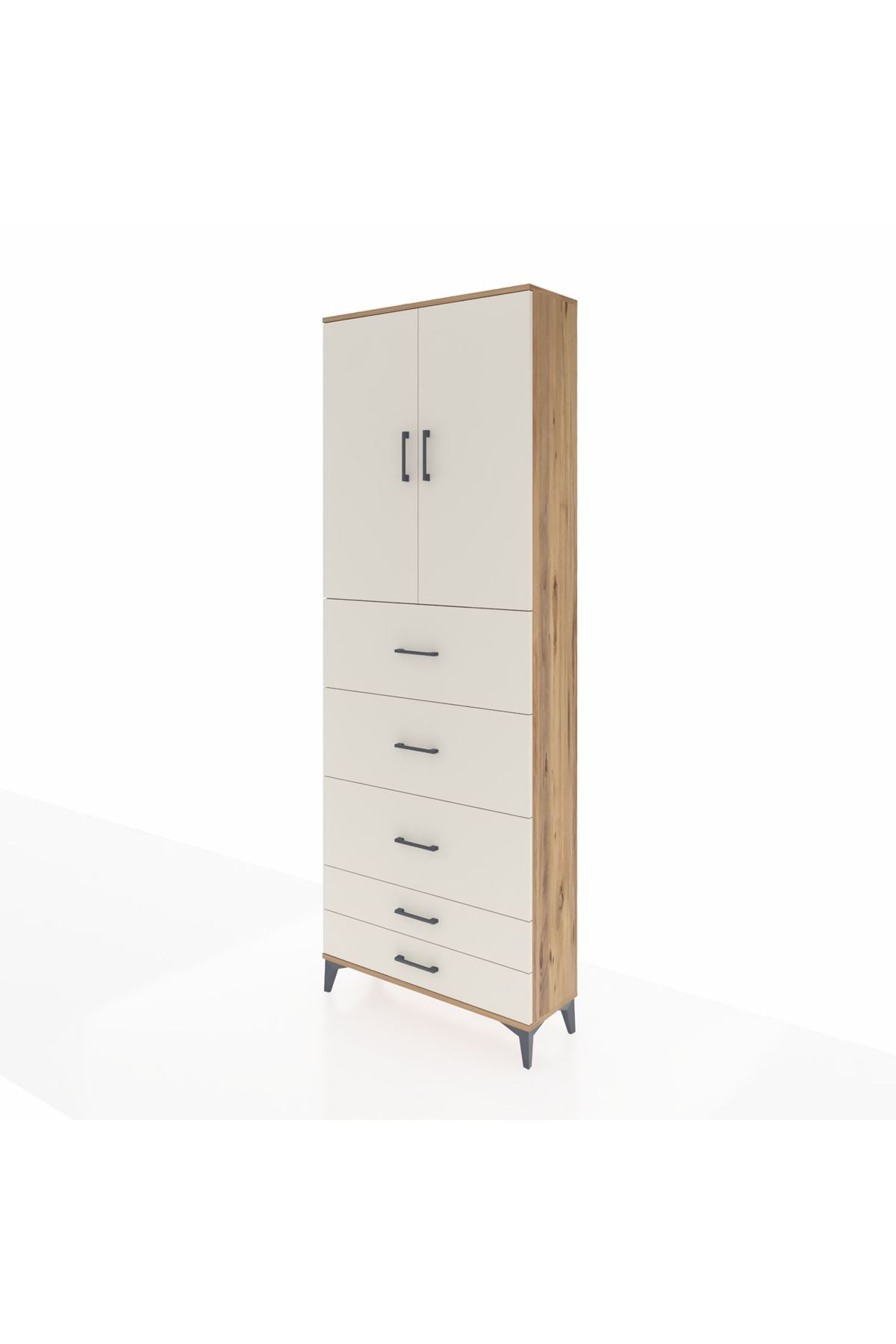 Arges Dolap 3 Raflı 5 Çekmeceli 2 Kapaklı 88x30x243 - S33M205V7A