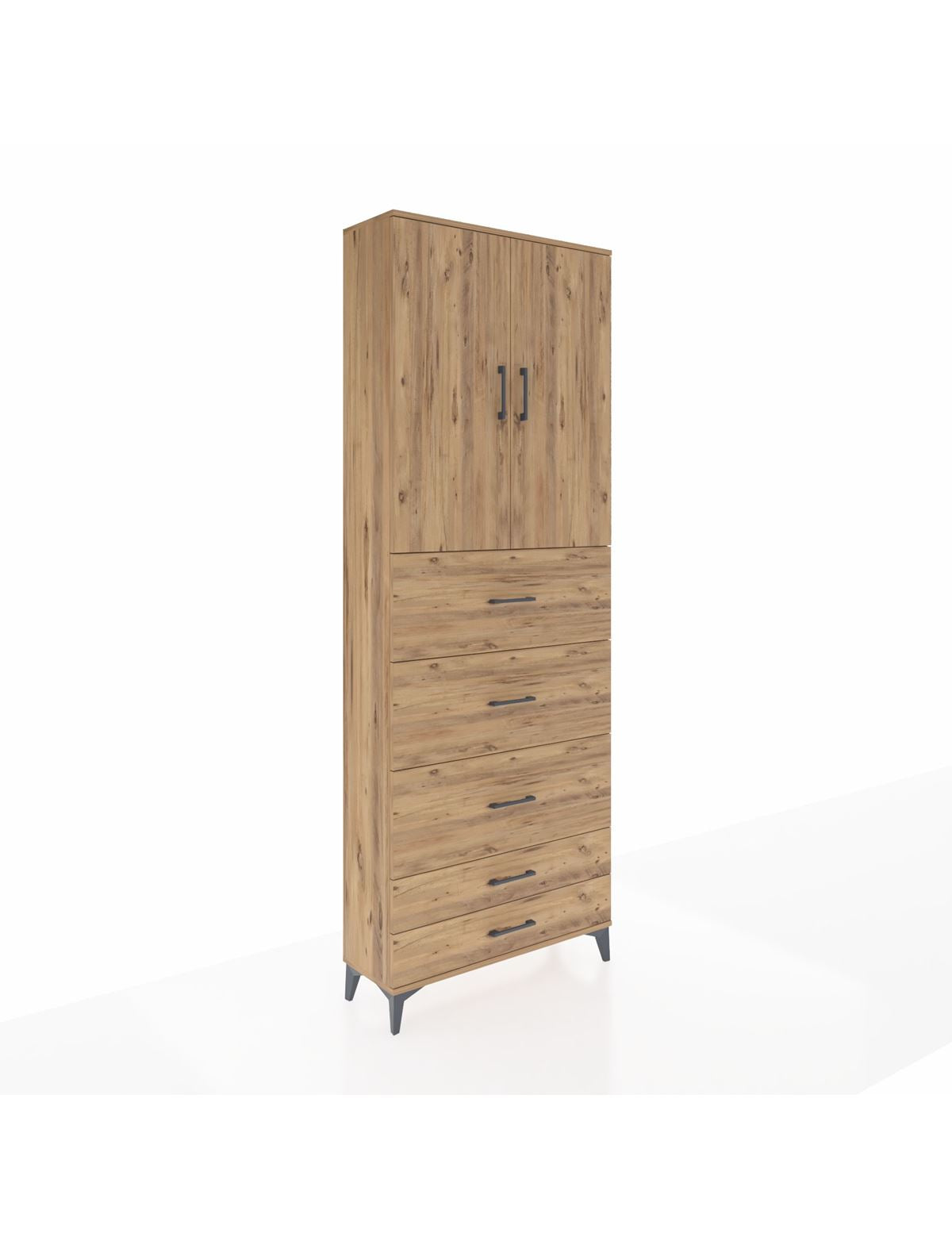 Arges Dolap 3 Raflı 5 Çekmeceli 2 Kapaklı 88x30x243 - S33M205V9A