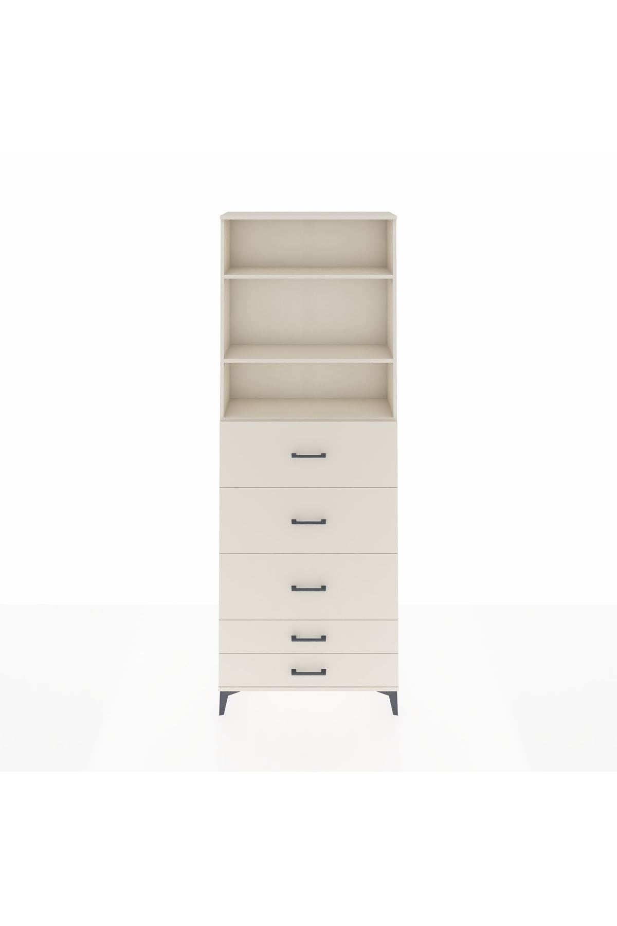 Arges Dolap 3 Raflı 5 Çekmeceli 88x30x243 - S33M206V1A