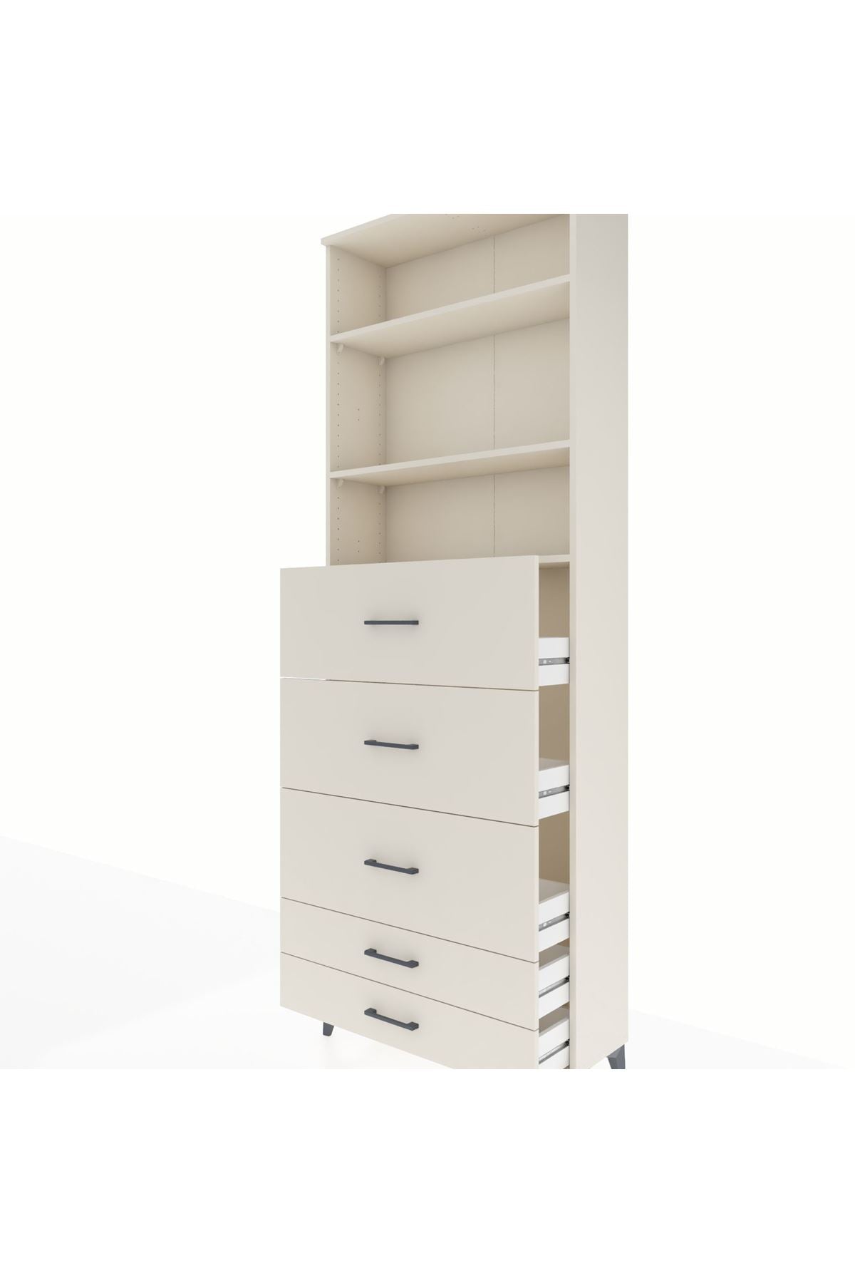 Arges Dolap 3 Raflı 5 Çekmeceli 88x30x243 - S33M206V1A