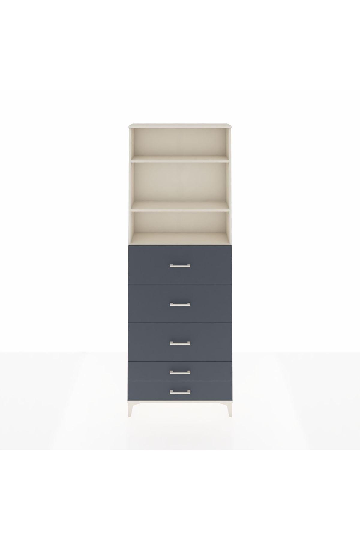 Arges Dolap 3 Raflı 5 Çekmeceli 88x30x243 - S33M206V2A