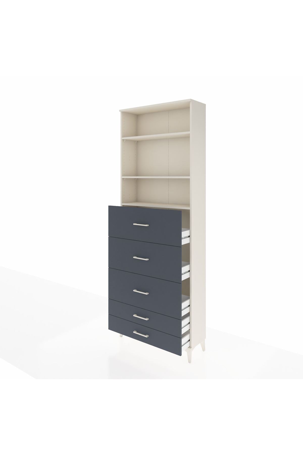 Arges Dolap 3 Raflı 5 Çekmeceli 88x30x243 - S33M206V2A