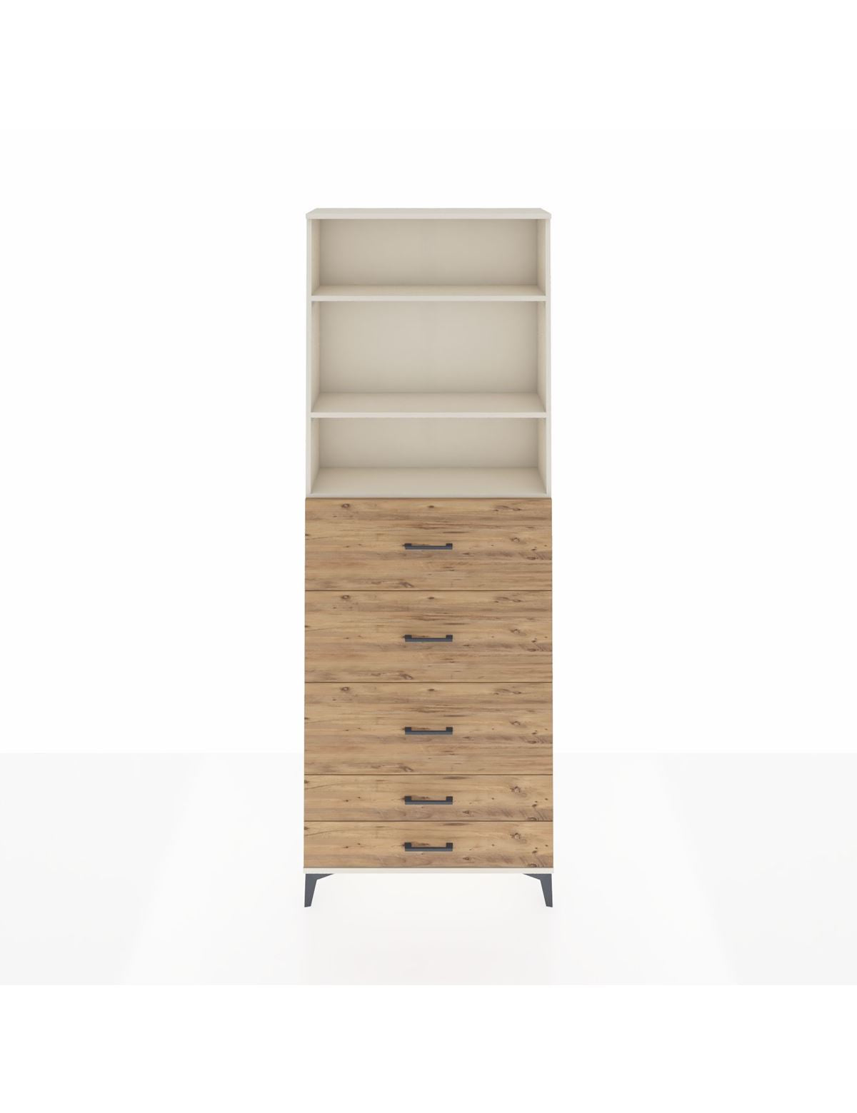 Arges Dolap 3 Raflı 5 Çekmeceli 88x30x243 - S33M206V3A