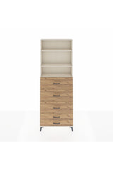 Arges Dolap 3 Raflı 5 Çekmeceli 88x30x243