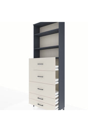 Arges Dolap 3 Raflı 5 Çekmeceli 88x30x243 - S33M206V4A