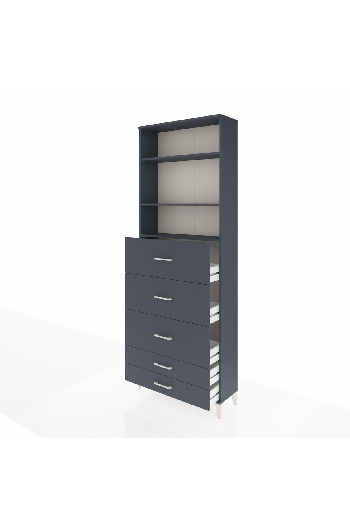 Arges Dolap 3 Raflı 5 Çekmeceli 88x30x243 - S33M206V5A