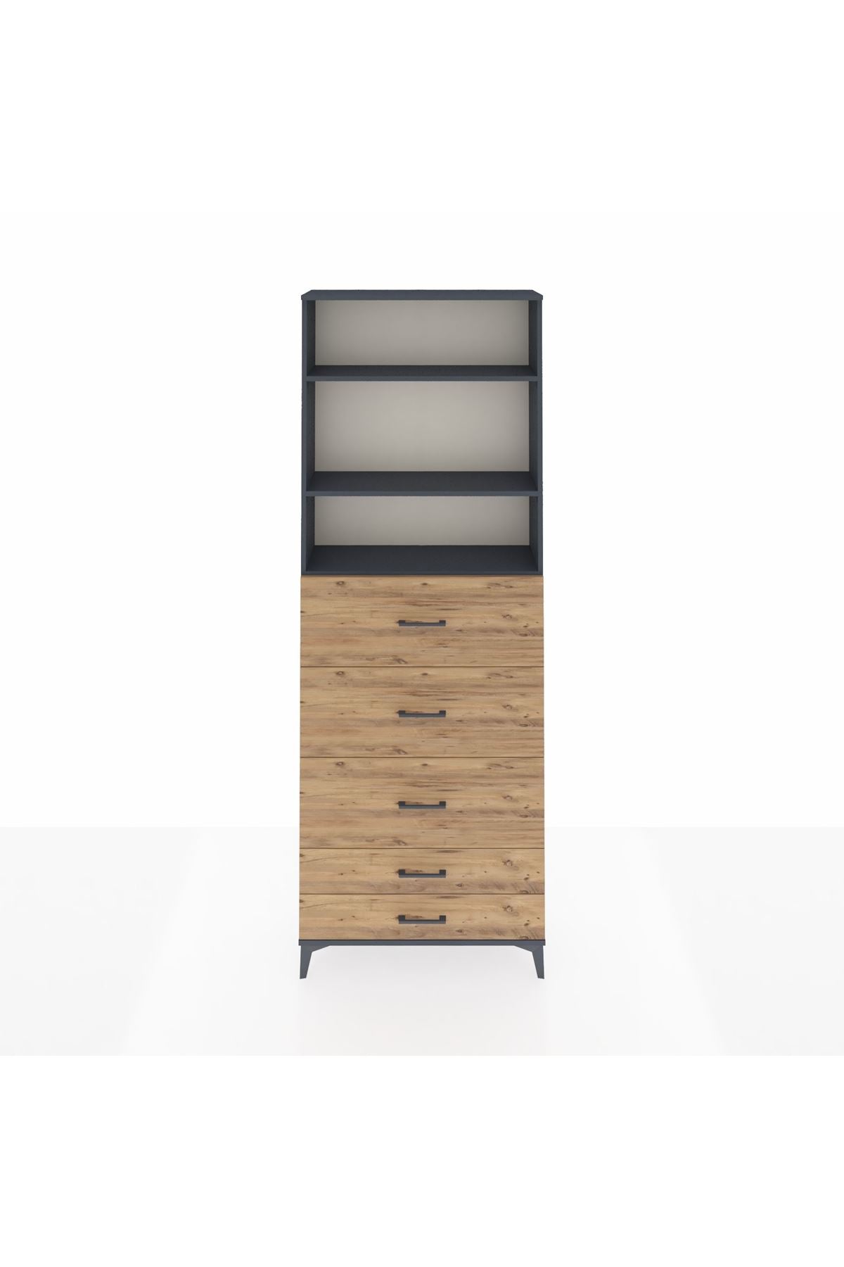 Arges Dolap 3 Raflı 5 Çekmeceli 88x30x243 - S33M206V6A