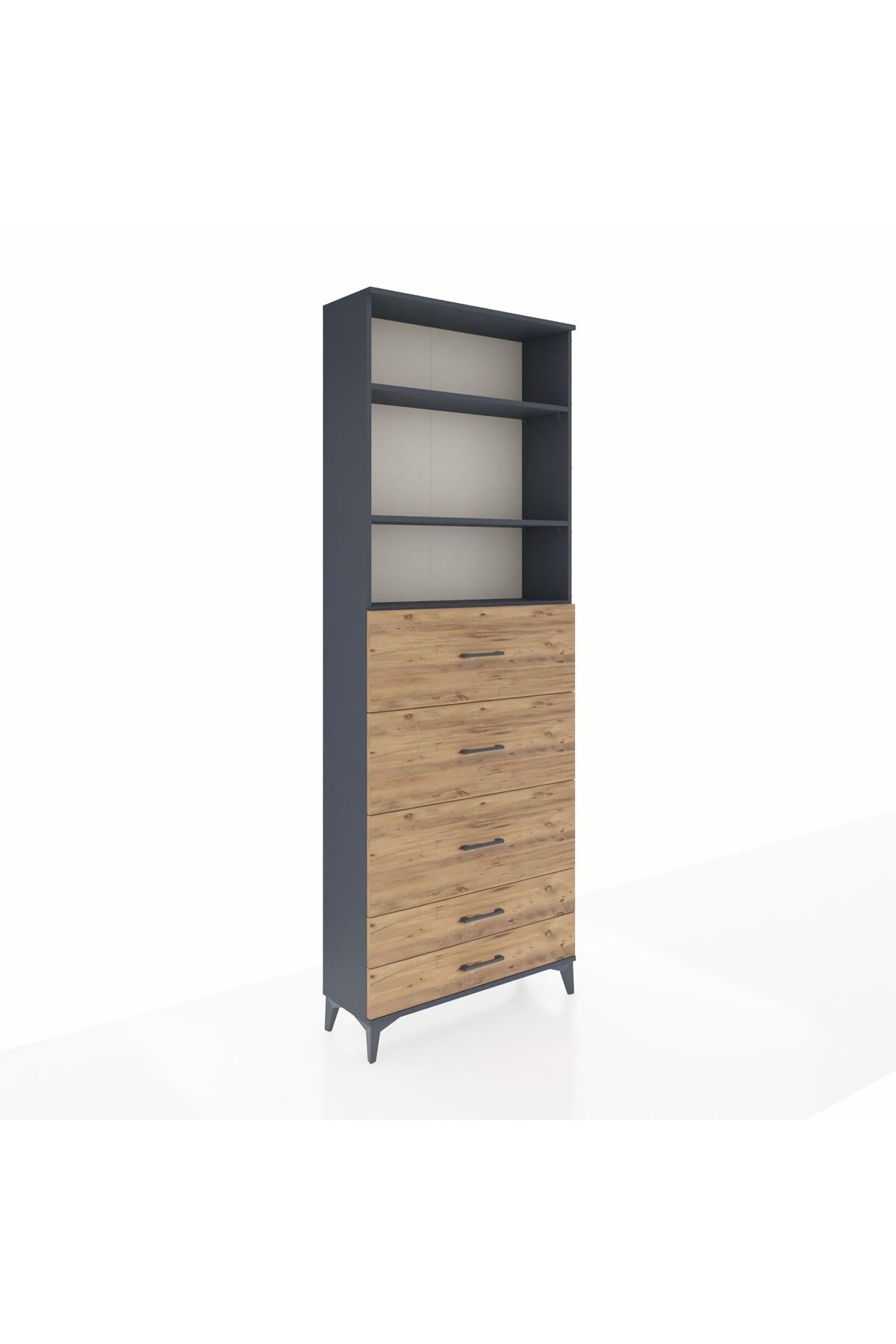 Arges Dolap 3 Raflı 5 Çekmeceli 88x30x243 - S33M206V6A