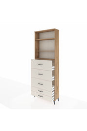Arges Dolap 3 Raflı 5 Çekmeceli 88x30x243 - S33M206V7A
