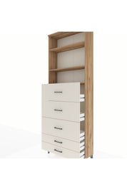 Arges Dolap 3 Raflı 5 Çekmeceli 88x30x243 - S33M206V7A