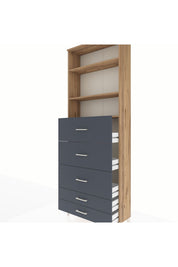 Arges Dolap 3 Raflı 5 Çekmeceli 88x30x243 - S33M206V8A