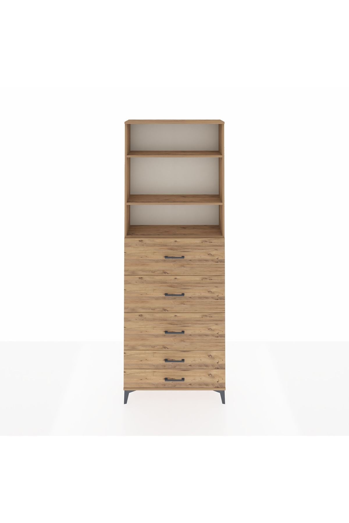 Arges Dolap 3 Raflı 5 Çekmeceli 88x30x243 - S33M206V9A
