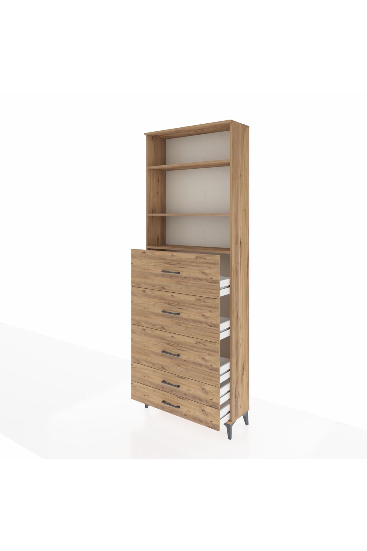 Arges Dolap 3 Raflı 5 Çekmeceli 88x30x243 - S33M206V9A