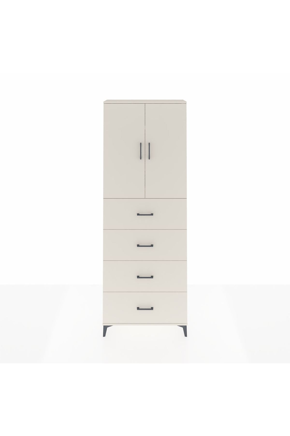Arges Dolap 3 Raflı 4 Çekmeceli 2 Kapaklı 88x30x243 - S33M207V1A