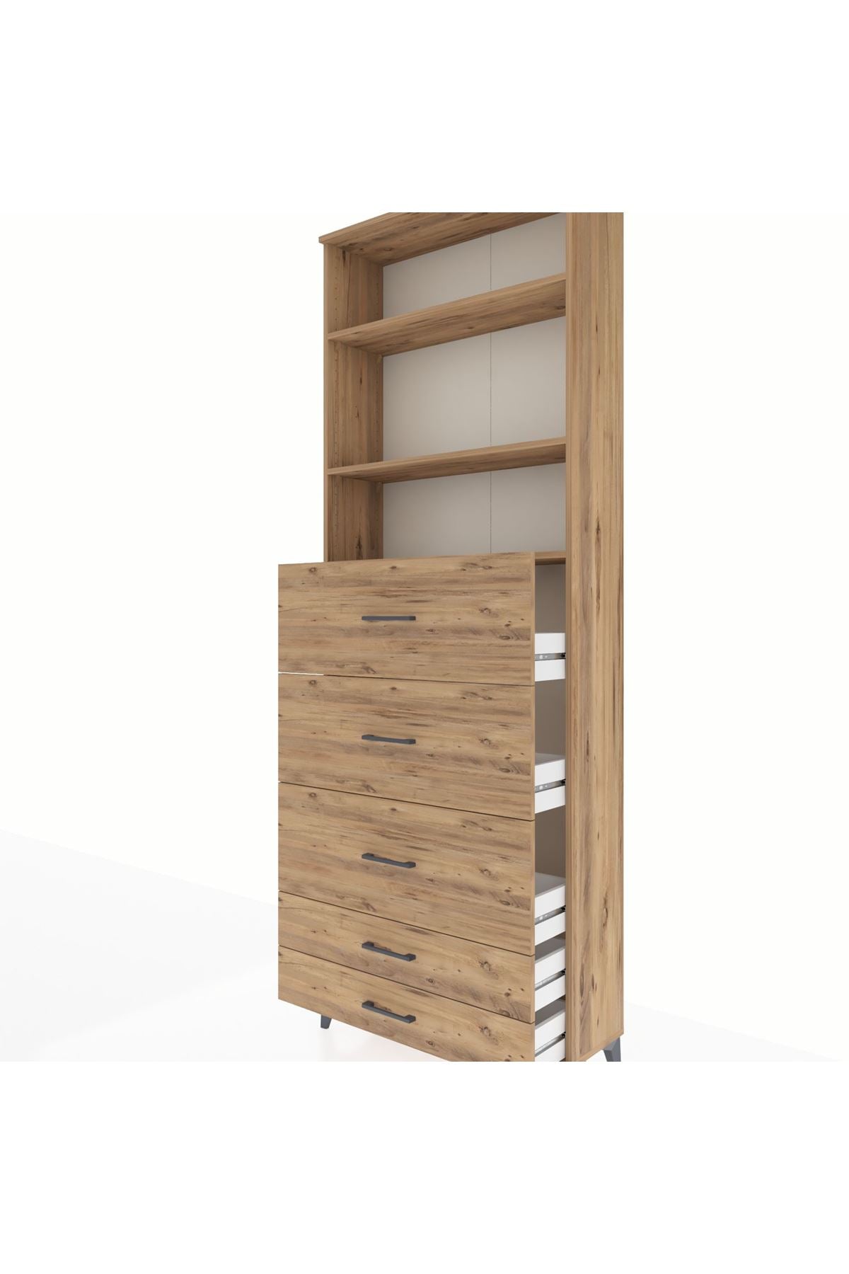 Arges Dolap 3 Raflı 5 Çekmeceli 88x30x243 - S33M206V9A