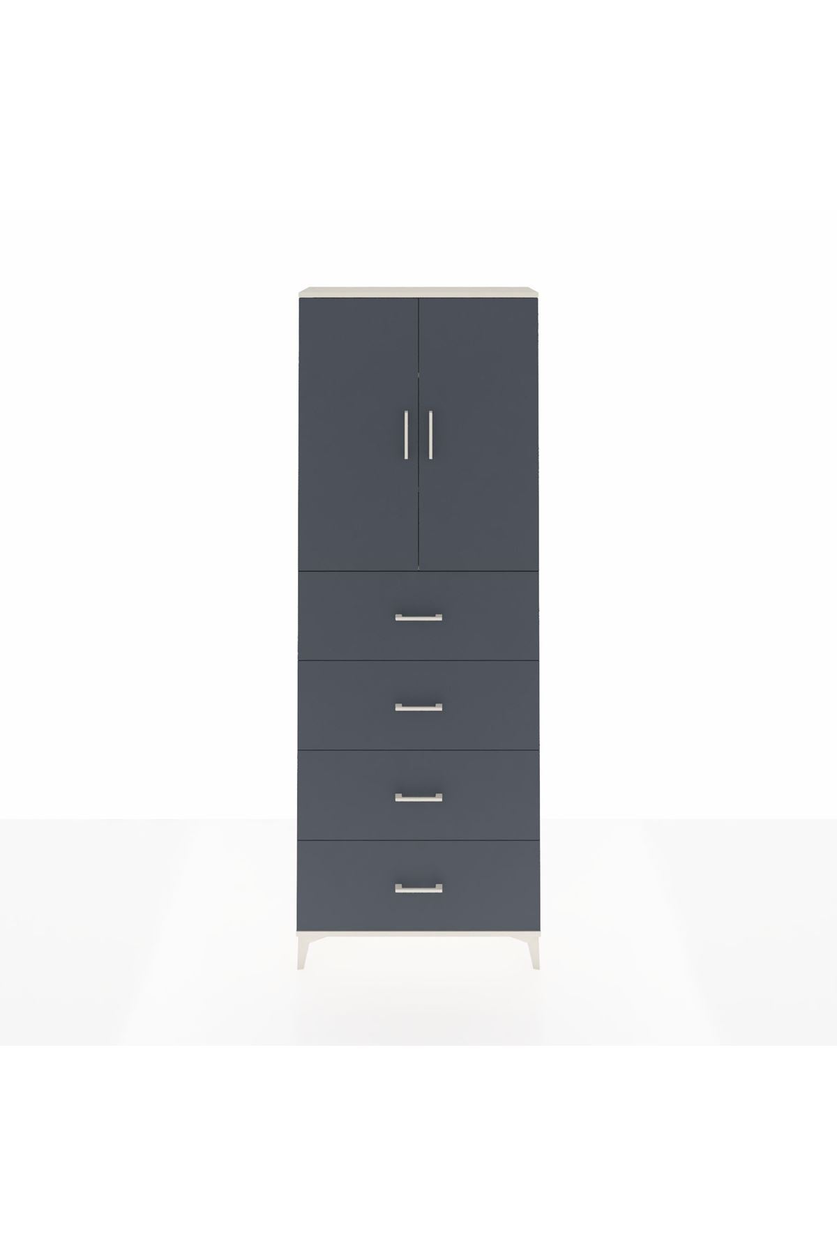 Arges Dolap 3 Raflı 4 Çekmeceli 2 Kapaklı 88x30x243 - S33M207V2A