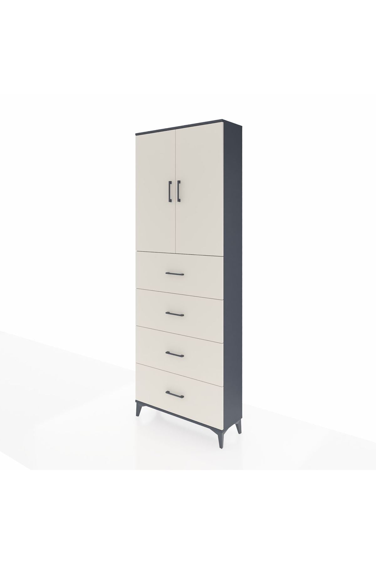 Arges Dolap 3 Raflı 4 Çekmeceli 2 Kapaklı 88x30x243 - S33M207V4A