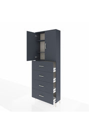 Arges Dolap 3 Raflı 4 Çekmeceli 2 Kapaklı 88x30x243 - S33M207V5A