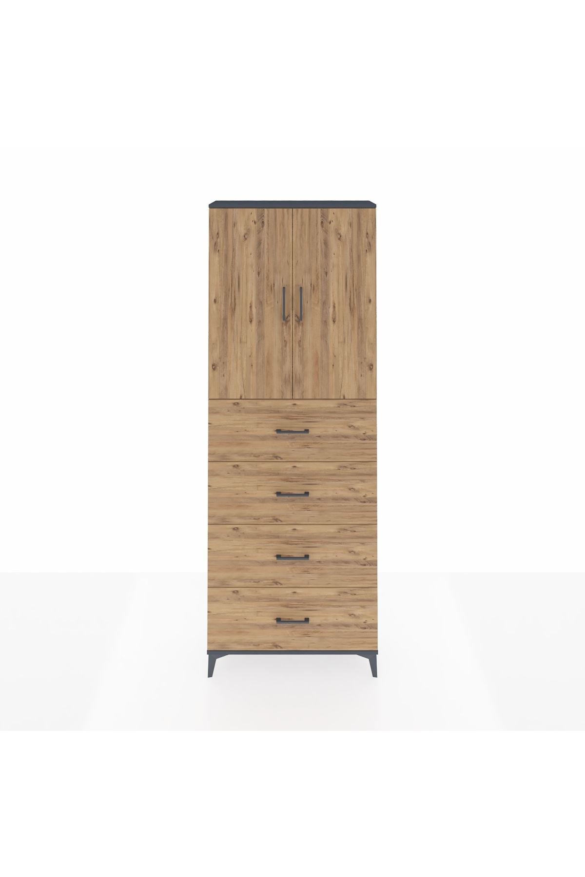 Arges Dolap 3 Raflı 4 Çekmeceli 2 Kapaklı 88x30x243 - S33M207V6A