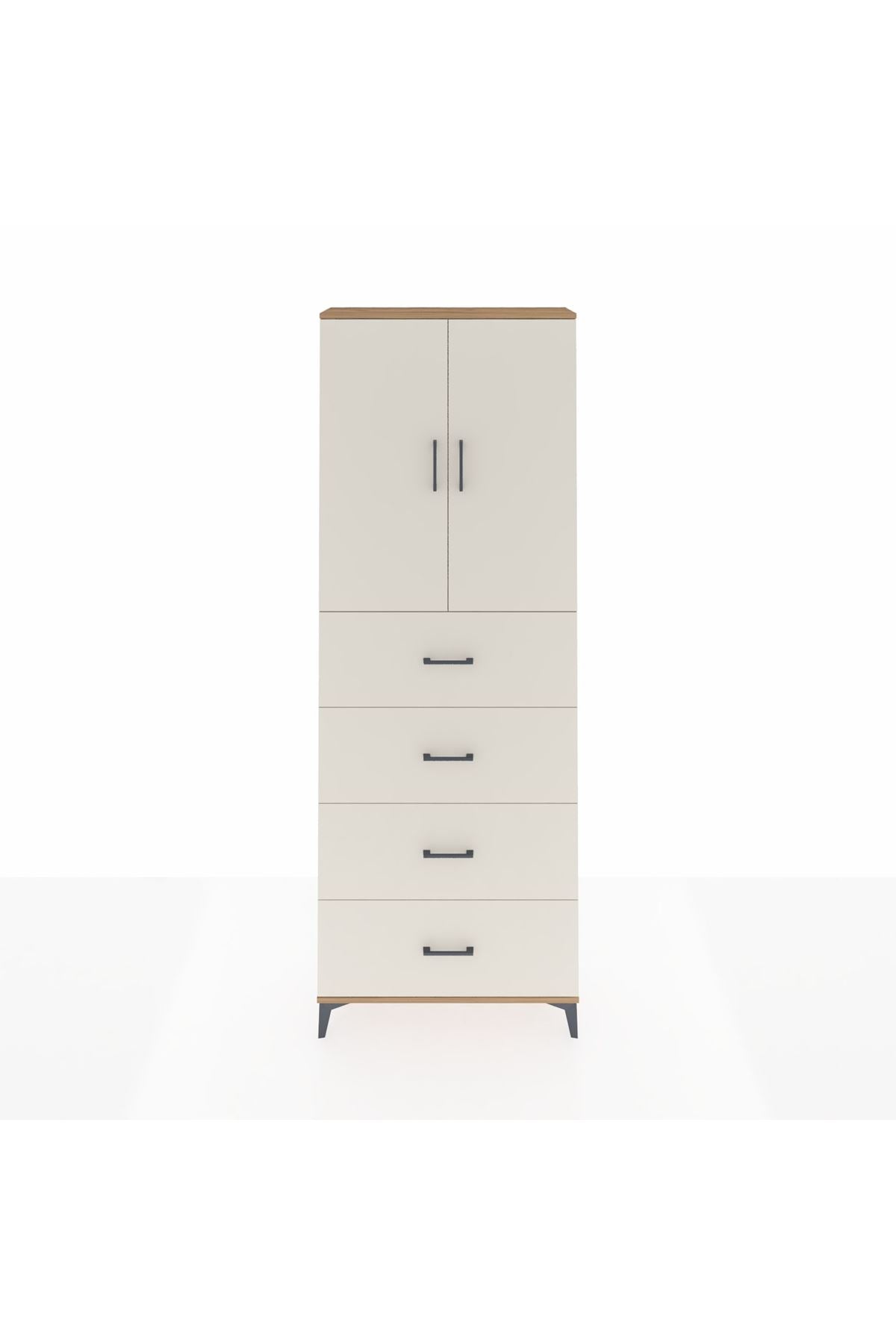 Arges Dolap 3 Raflı 4 Çekmeceli 2 Kapaklı 88x30x243 - S33M207V7A