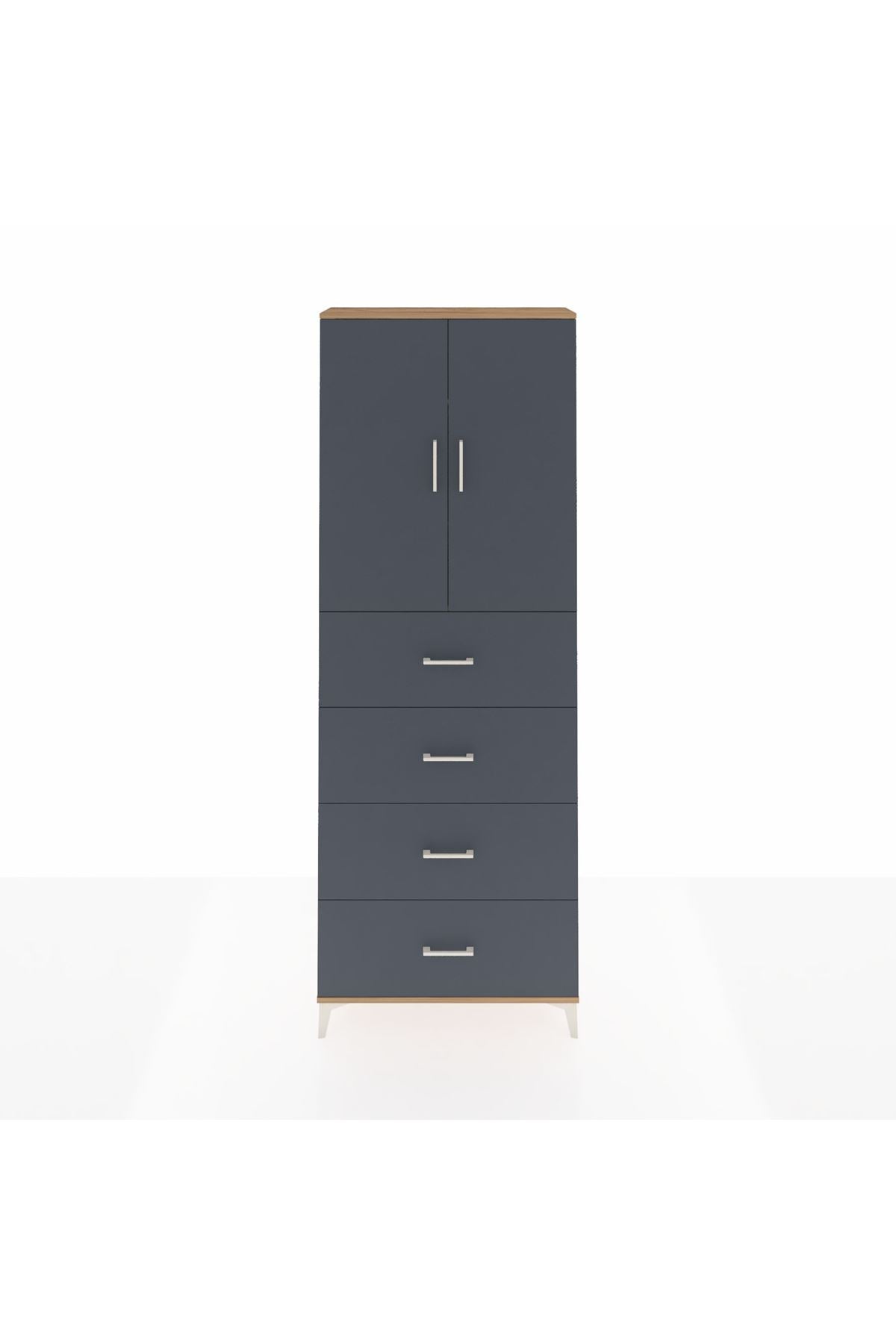 Arges Dolap 3 Raflı 4 Çekmeceli 2 Kapaklı 88x30x243 - S33M207V8A