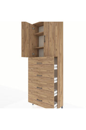 Arges Dolap 3 Raflı 4 Çekmeceli 2 Kapaklı 88x30x243 - S33M207V9A