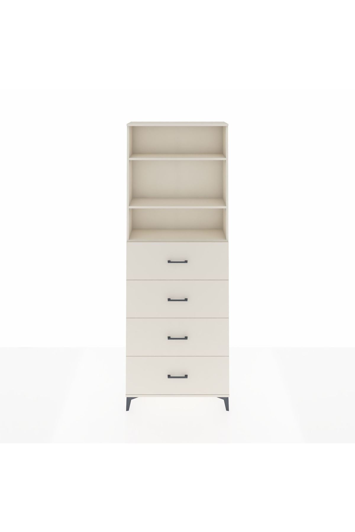 Arges Dolap 3 Raflı 4 Çekmeceli 88x30x243 - S33M208V1A
