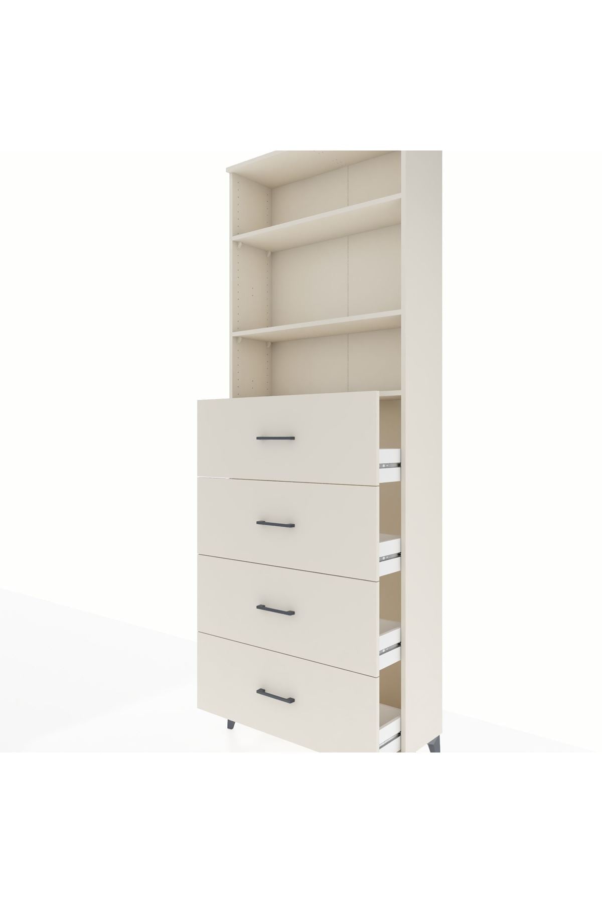 Arges Dolap 3 Raflı 4 Çekmeceli 88x30x243 - S33M208V1A
