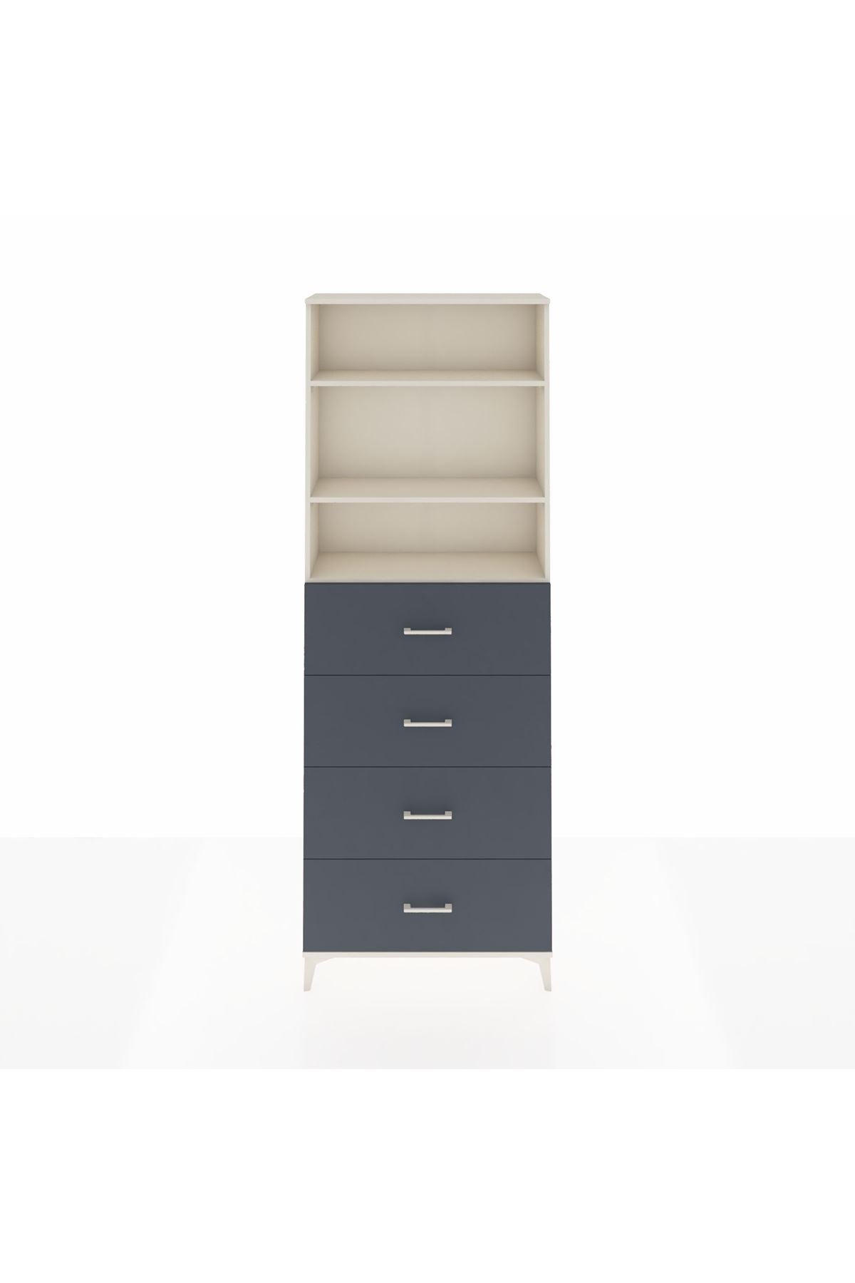 Arges Dolap 3 Raflı 4 Çekmeceli 88x30x243 - S33M208V2A