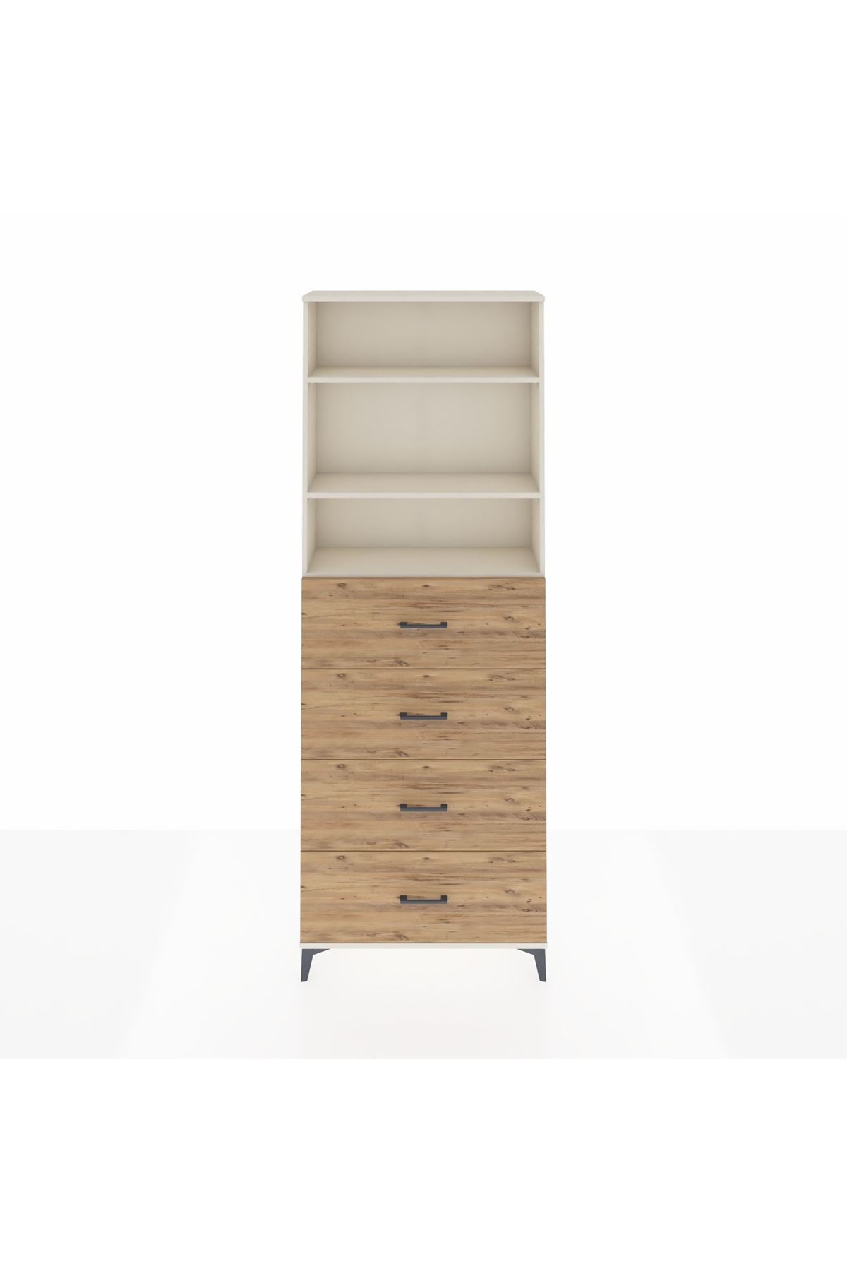 Arges Dolap 3 Raflı 4 Çekmeceli 88x30x243 - S33M208V3A