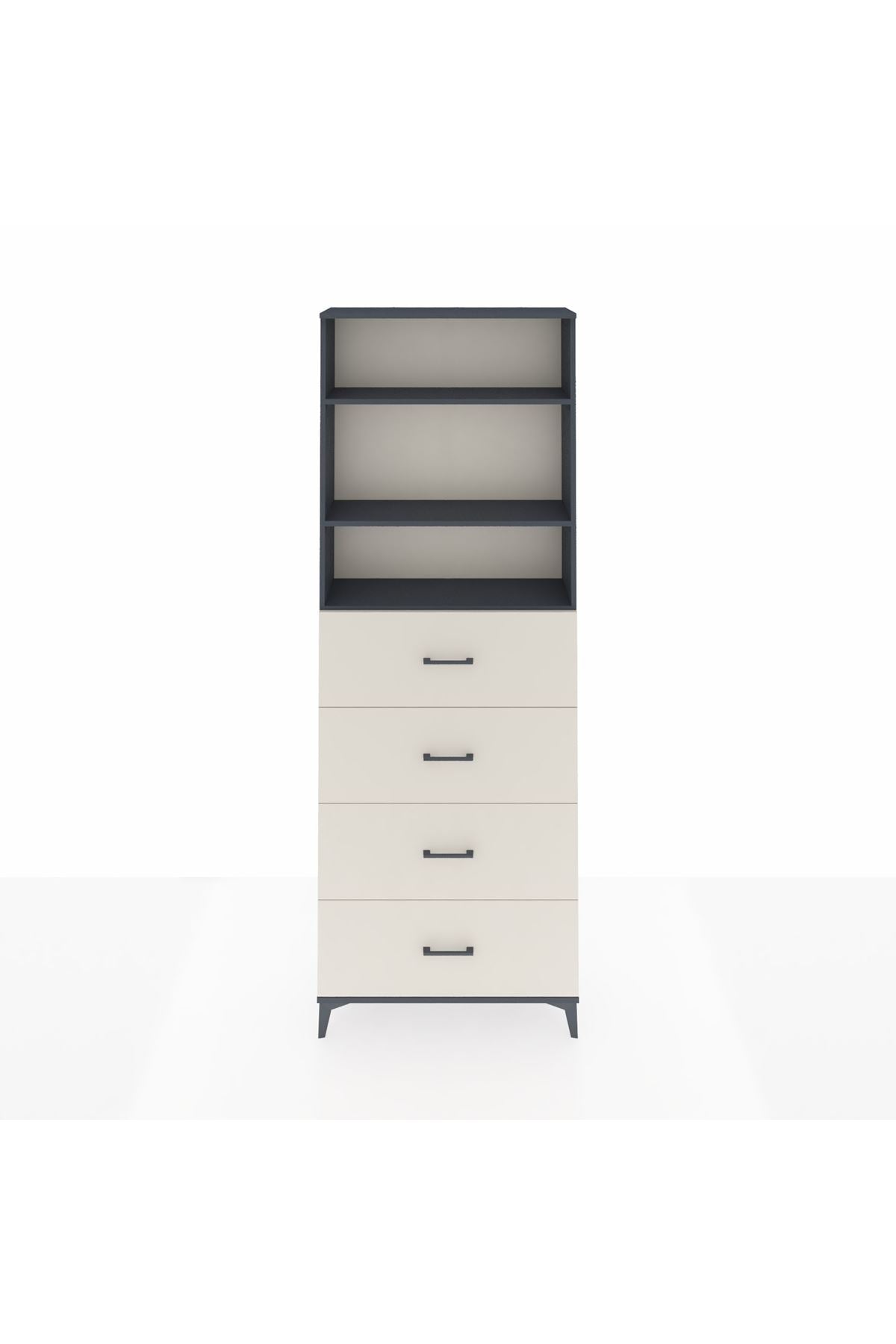 Arges Dolap 3 Raflı 4 Çekmeceli 88x30x243 - S33M208V4A