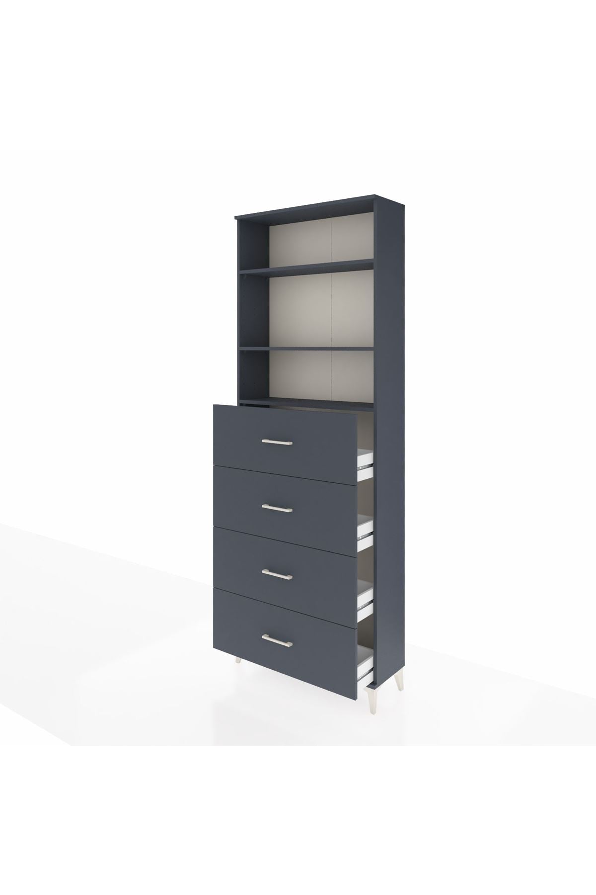 Arges Dolap 3 Raflı 4 Çekmeceli 88x30x243 - S33M208V5A
