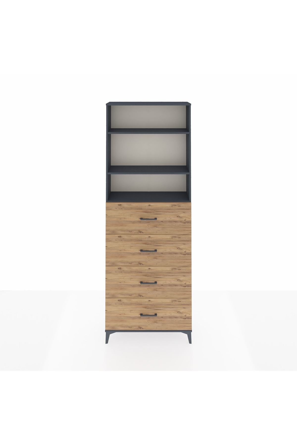 Arges Dolap 3 Raflı 4 Çekmeceli 88x30x243 - S33M208V6A