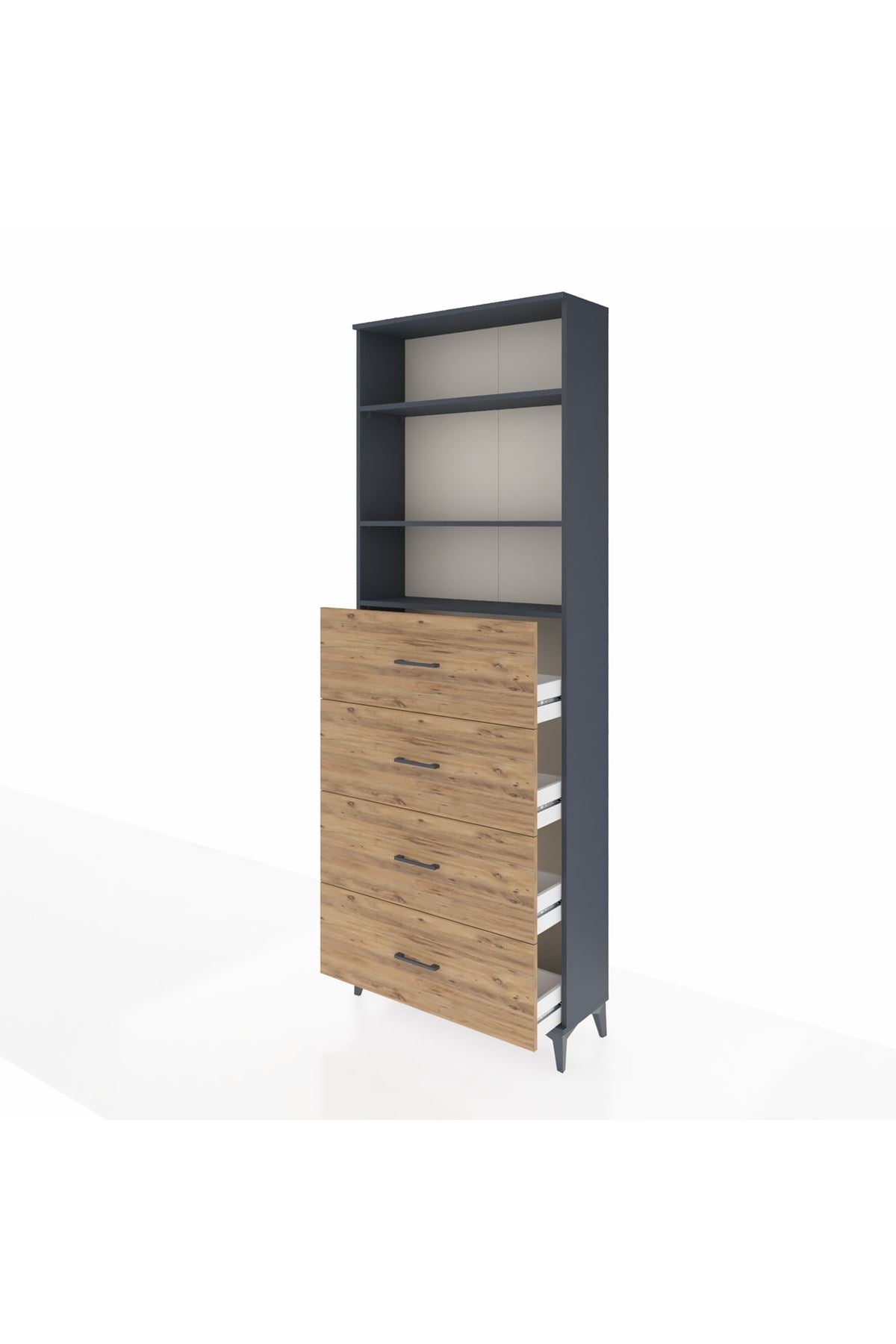 Arges Dolap 3 Raflı 4 Çekmeceli 88x30x243 - S33M208V6A