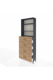 Arges Dolap 3 Raflı 4 Çekmeceli 88x30x243 - S33M208V6A