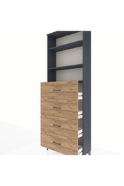 Arges Dolap 3 Raflı 4 Çekmeceli 88x30x243 - S33M208V6A