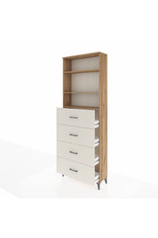 Arges Dolap 3 Raflı 4 Çekmeceli 88x30x243 - S33M208V7A