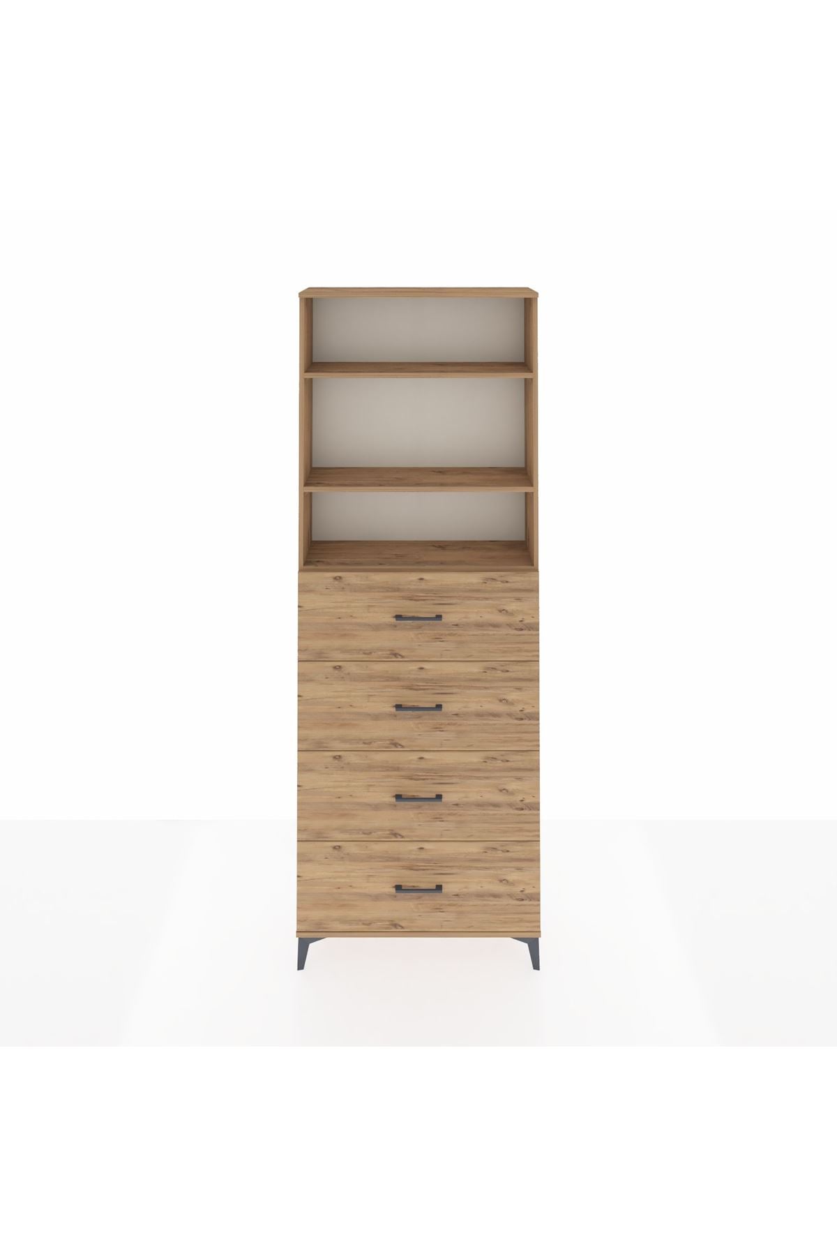 Arges Dolap 3 Raflı 4 Çekmeceli 88x30x243 - S33M208V9A
