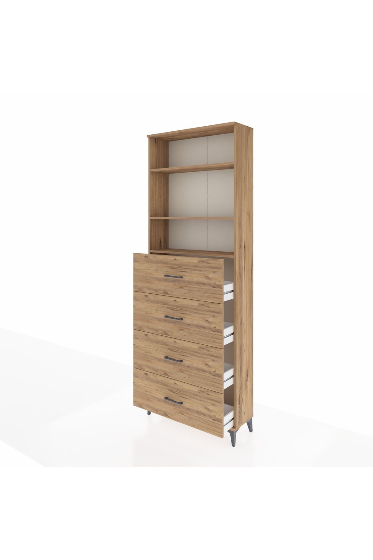 Arges Dolap 3 Raflı 4 Çekmeceli 88x30x243 - S33M208V9A