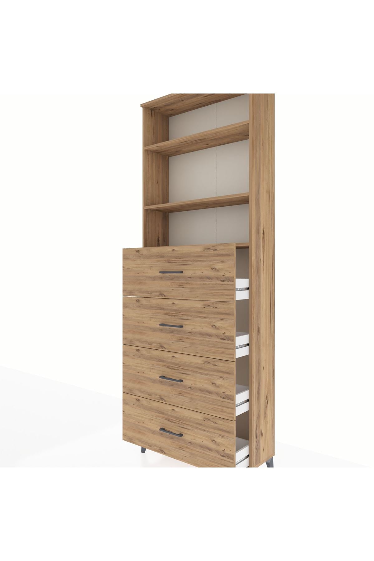 Arges Dolap 3 Raflı 4 Çekmeceli 88x30x243 - S33M208V9A
