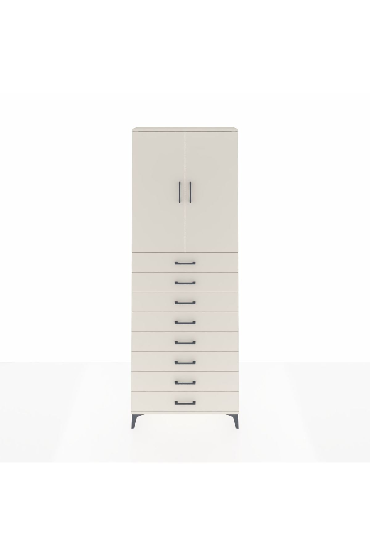 Arges Dolap 3 Raflı 8 Çekmeceli 2 Kapaklı 88x30x243 - S33M209V1A