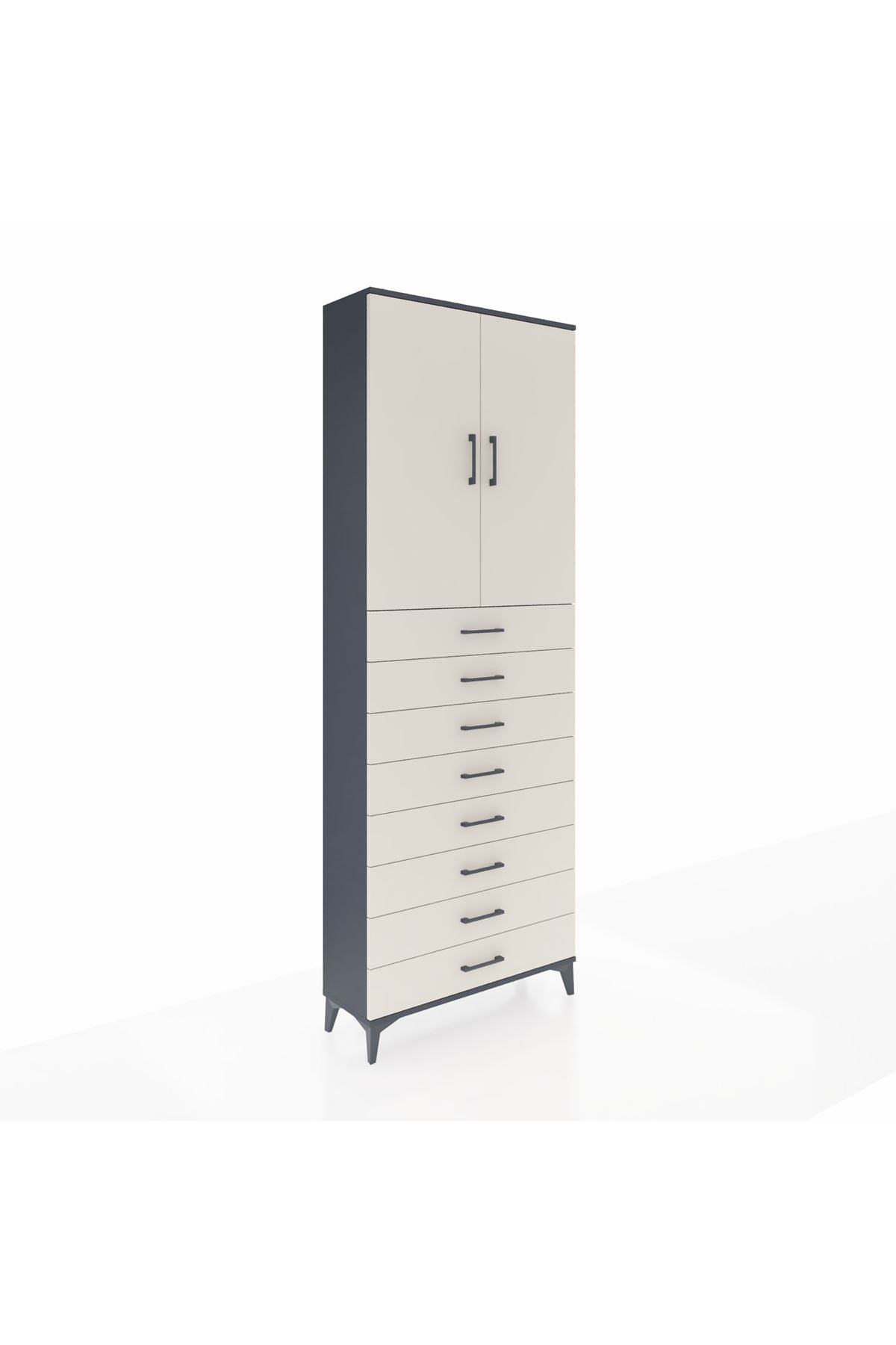 Arges Dolap 3 Raflı 8 Çekmeceli 2 Kapaklı 88x30x243 - S33M209V4A