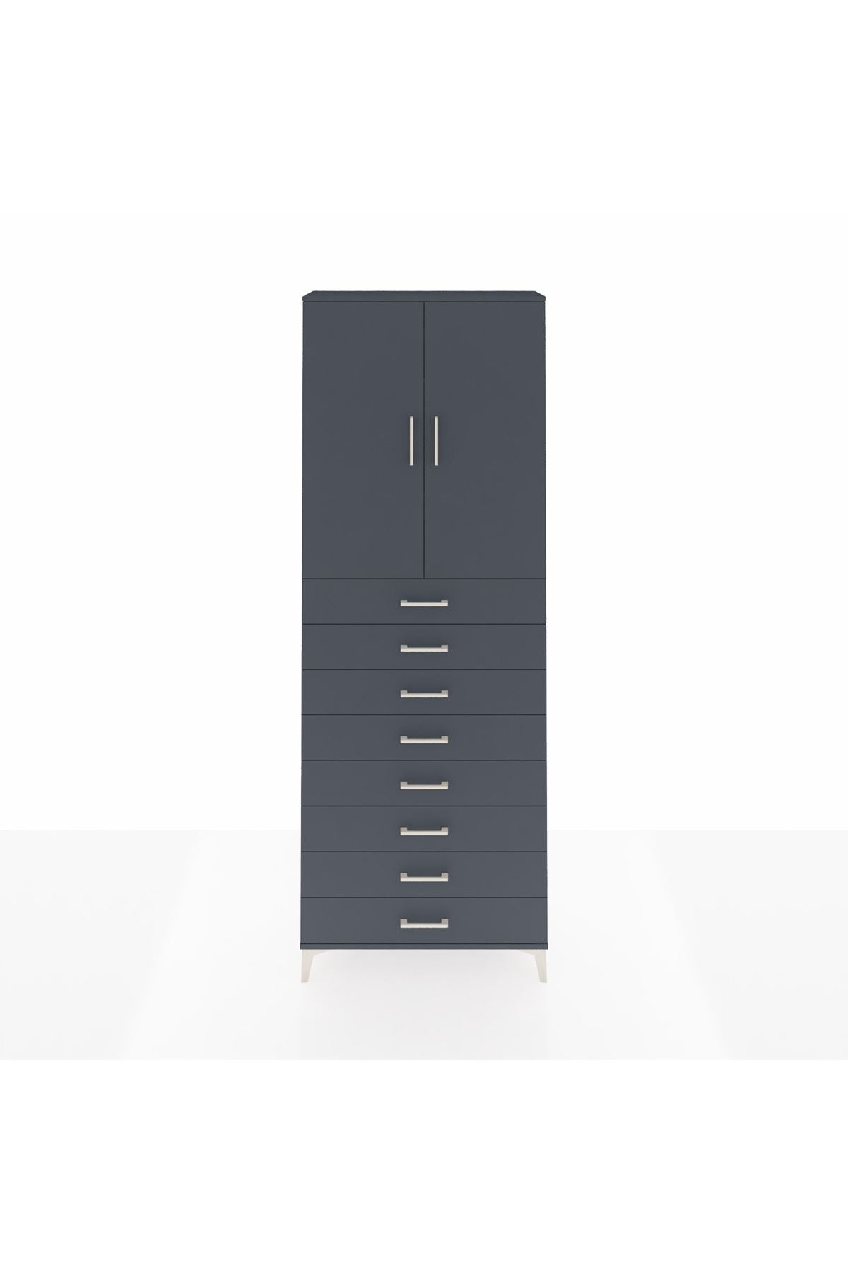 Arges Dolap 3 Raflı 8 Çekmeceli 2 Kapaklı 88x30x243 - S33M209V5A