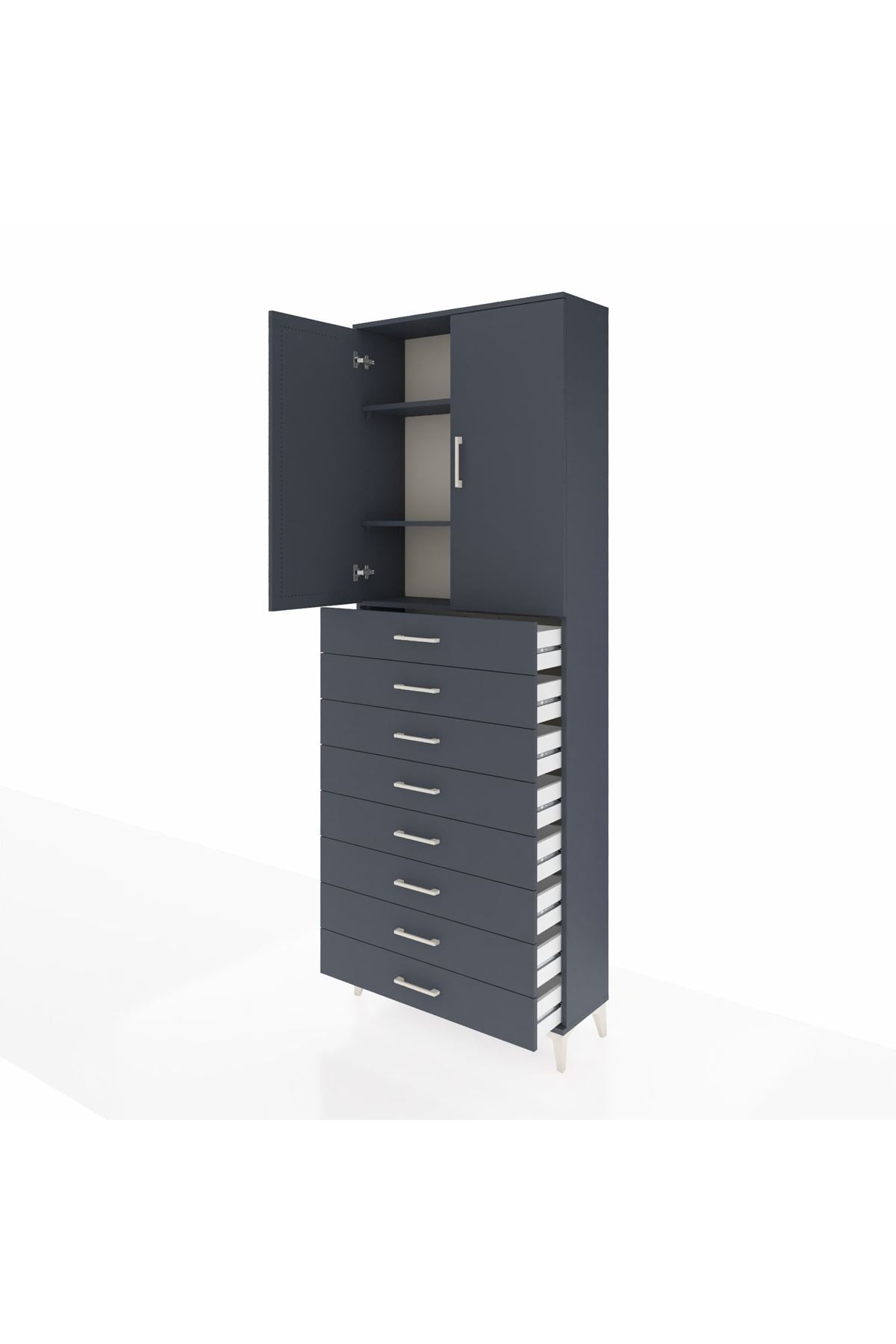Arges Dolap 3 Raflı 8 Çekmeceli 2 Kapaklı 88x30x243 - S33M209V5A