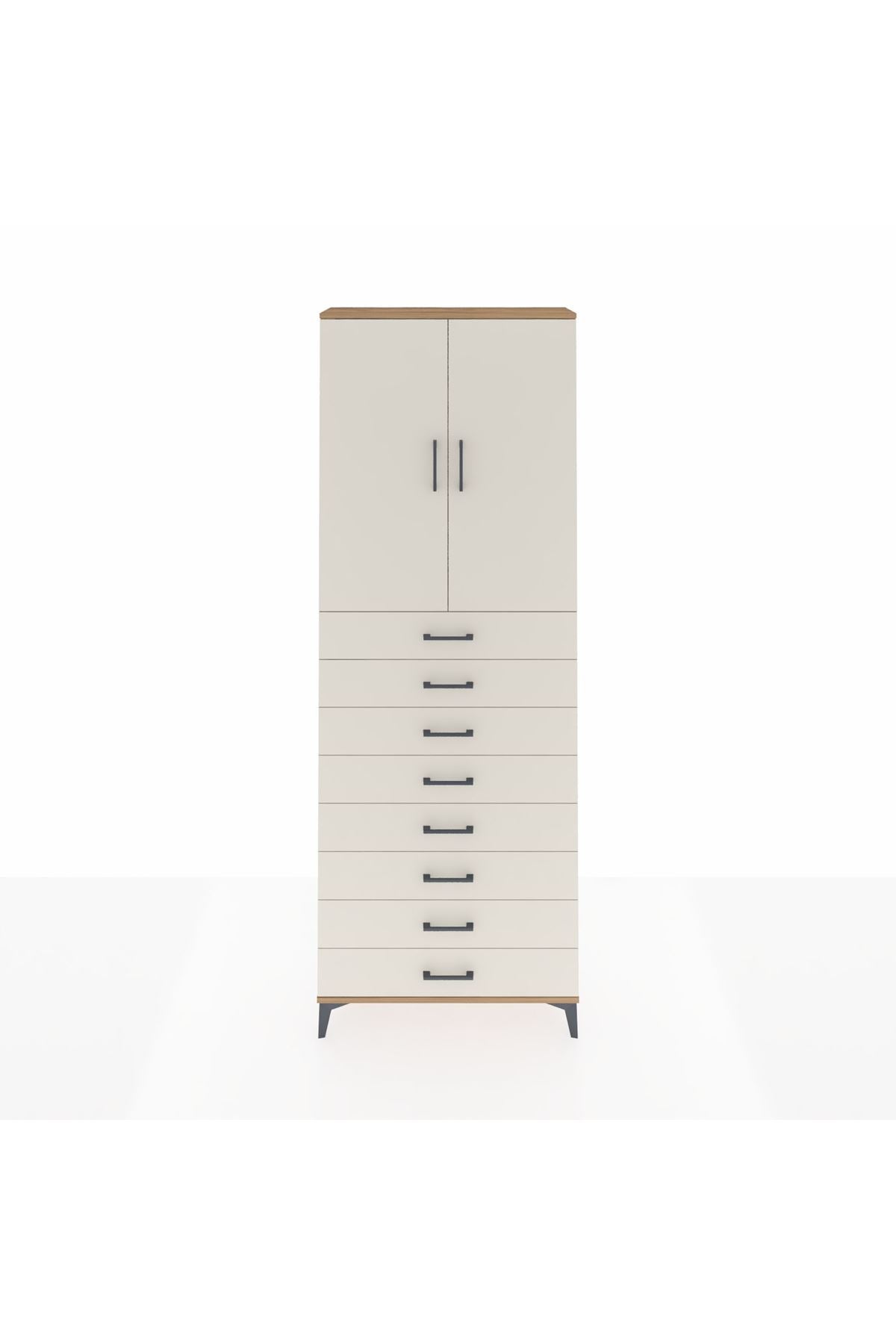 Arges Dolap 3 Raflı 8 Çekmeceli 2 Kapaklı 88x30x243 - S33M209V7A