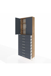 Arges Dolap 3 Raflı 8 Çekmeceli 2 Kapaklı 88x30x243 - S33M209V8A