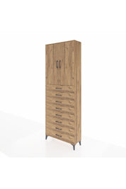 Arges Dolap 3 Raflı 8 Çekmeceli 2 Kapaklı 88x30x243 - S33M209V9A