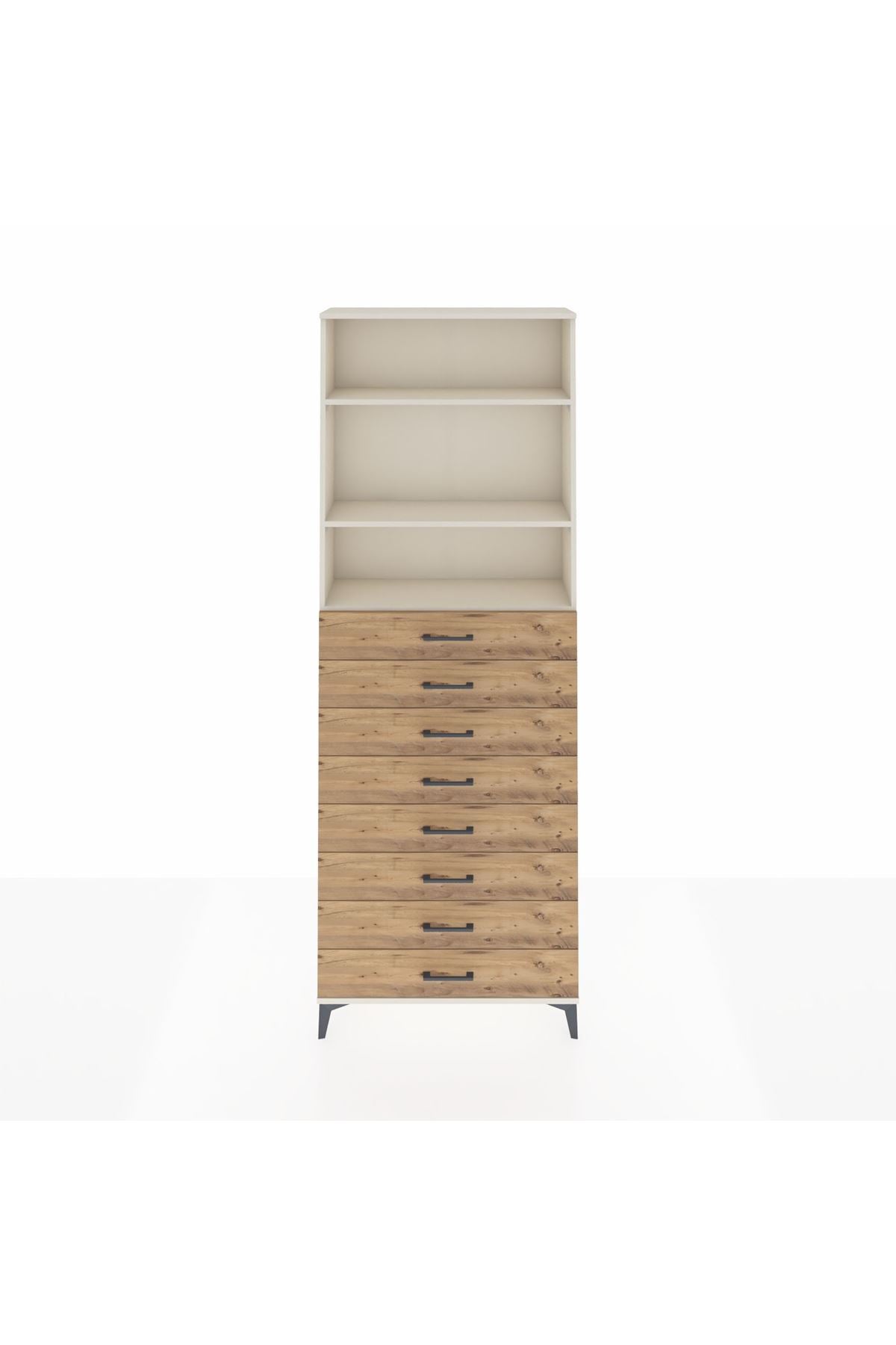 Arges Dolap 3 Raflı 8 Çekmeceli 88x30x243 - S33M210V3A