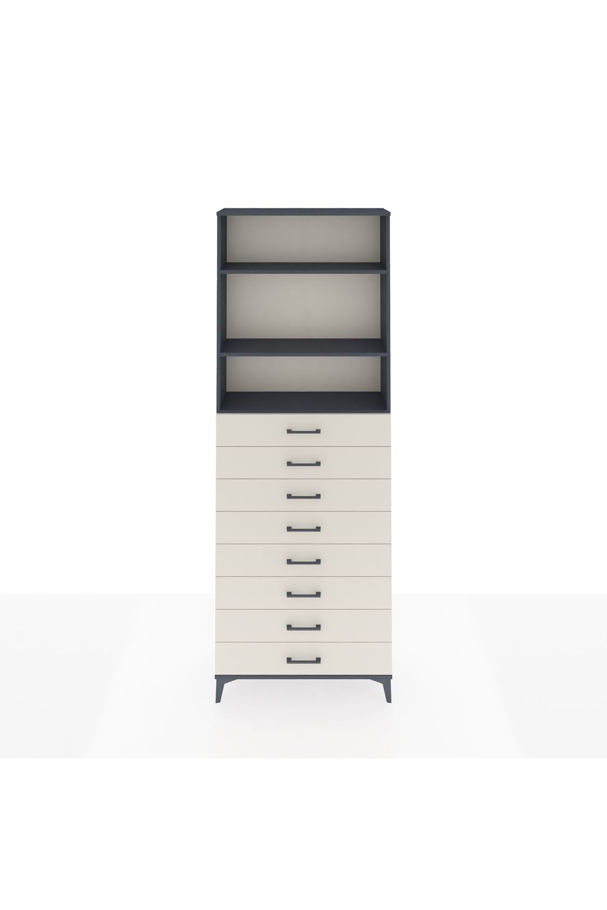 Arges Dolap 3 Raflı 8 Çekmeceli 88x30x243 - S33M210V4A