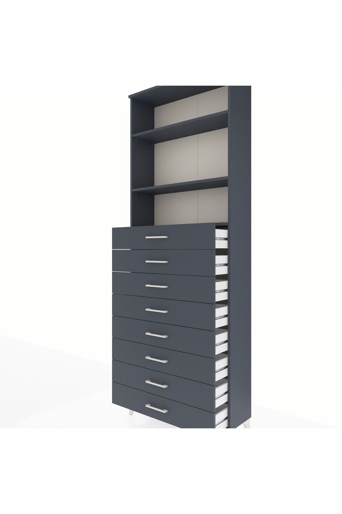 Arges Dolap 3 Raflı 8 Çekmeceli 88x30x243 - S33M210V5A